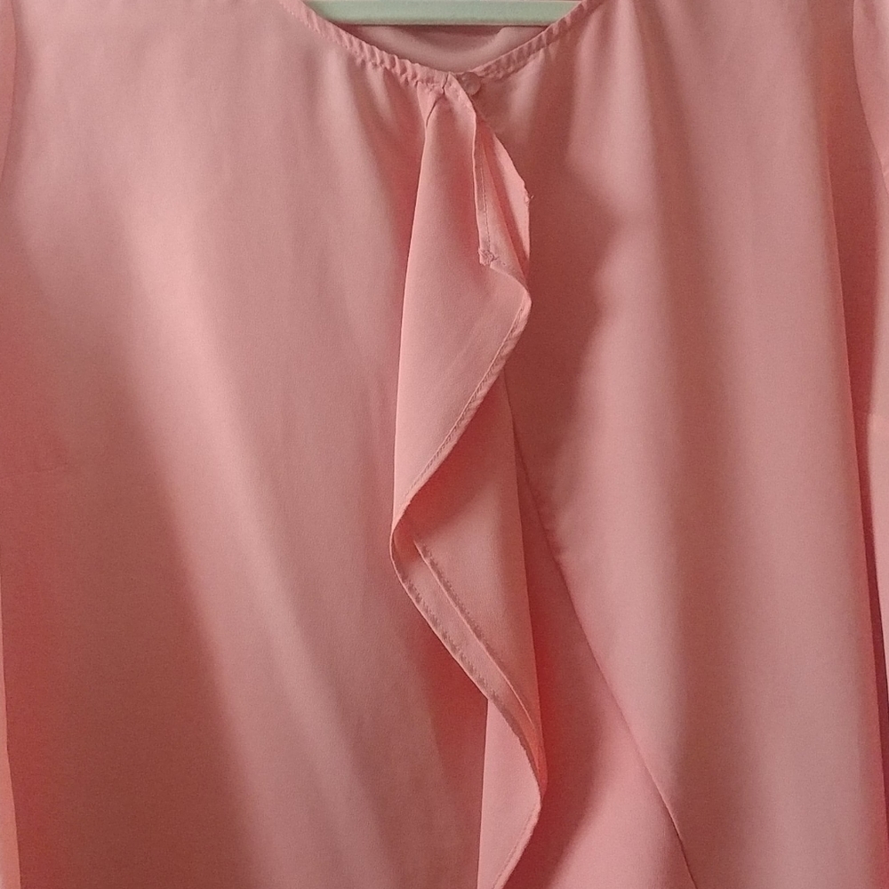 Coral Ruffle Dress Top - Picture 2 of 8